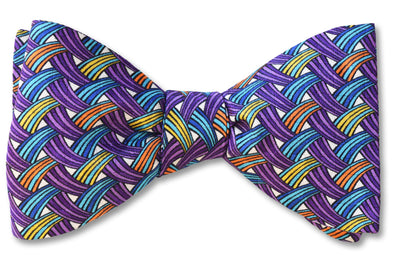 purple como silk bow tie made in america