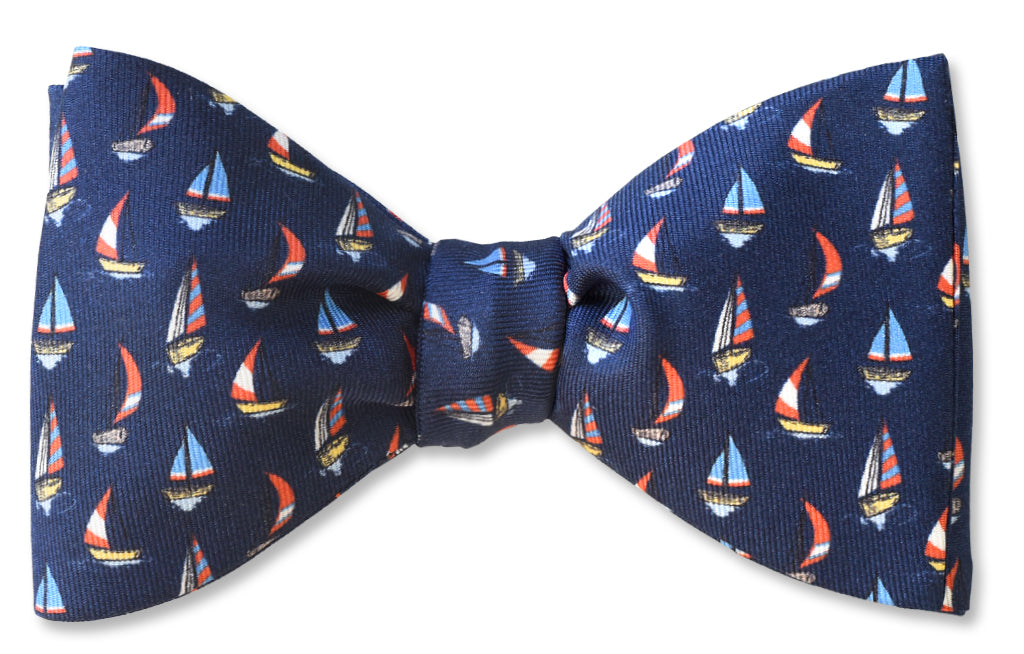 Sailboats Navy Bow Tie