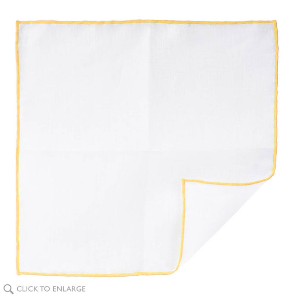 Hand-Rolled Pocket Square in White Cotolino