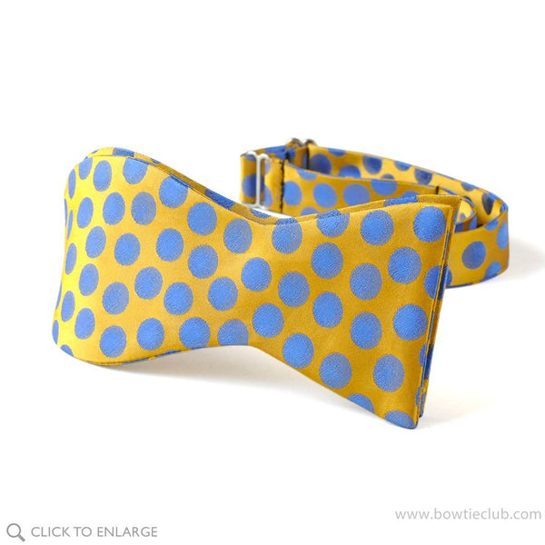 Tuscany Yellow Polka Dots Silk Bow Tie | www.bowtieclub.com
